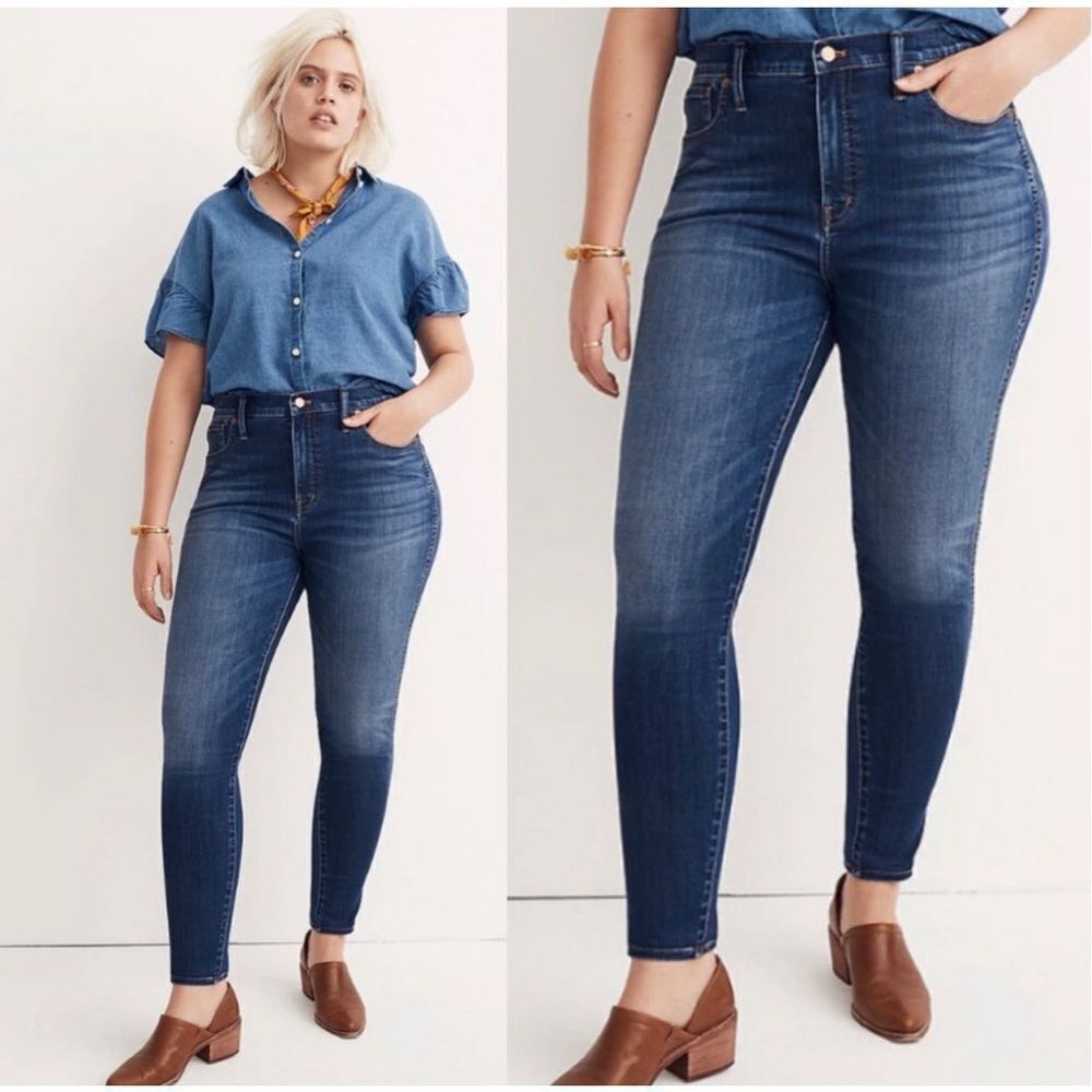 Madewell Women's Curvy High-Rise Skinny Jeans‎ Denim Blue Medium Wash Size 25